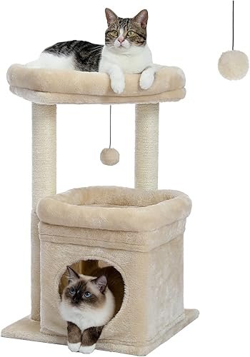 PEQULTI Cat Tree Cat Tower for Indoor Cats with — close-up of materials and construction quality