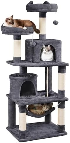 Yaheetech 62.5inches Cat Tree Cat Tower Cat Condo with — bottom and base construction detail