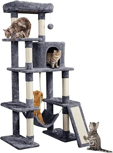 Yaheetech Large Multi-Level Cat Tree — close-up of materials and construction quality