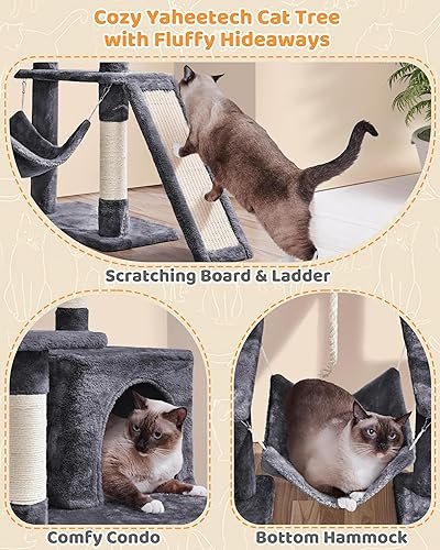 Yaheetech Large Multi-Level Cat Tree — texture and fabric close-up