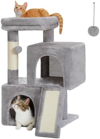 PEQULTI Small Cat Tree Tower for Large Adult Cats with — lifestyle photo