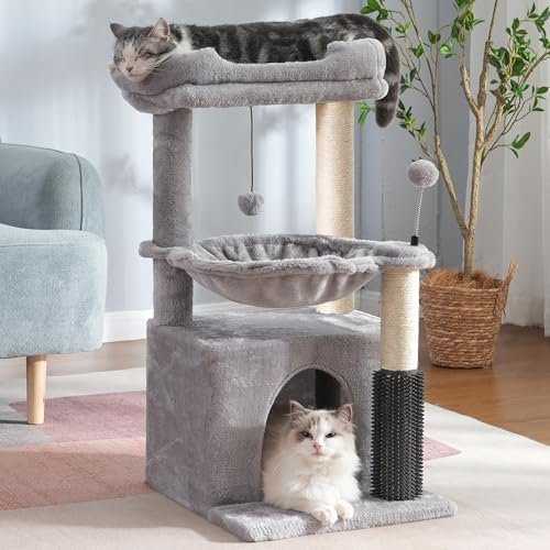 PEQULTI Small Cat Tree Tower for Large Adult Cats with — alternate angle