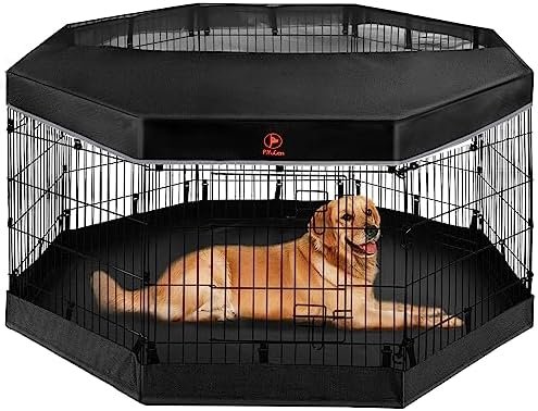 XPIY Large Dog Crate — side view showing full product dimensions