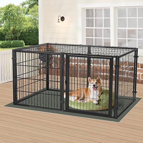 XPIY Large Dog Crate — shown in a real home setting for scale