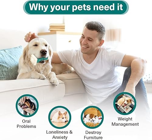 Pceotllar Indestructible Dog Chew Toys, Interactive — alternate angle