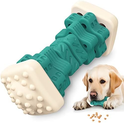 Pceotllar Indestructible Dog Chew Toys, Interactive — shown in a real home setting for scale