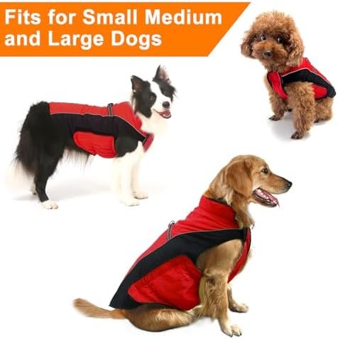 Warm Dog Winter Coat — top-down angle highlighting key features