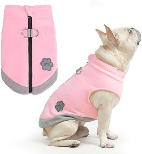 VIVAGLORY Dog Fleece Coat Warm Jacket with Hook and — detail view