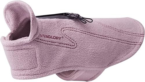 VIVAGLORY Dog Fleece Coat Warm Jacket with Hook and — close-up of materials and construction quality