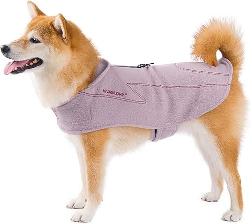 VIVAGLORY Dog Fleece Coat Warm Jacket with Hook and — alternate color or size variant on Amazon