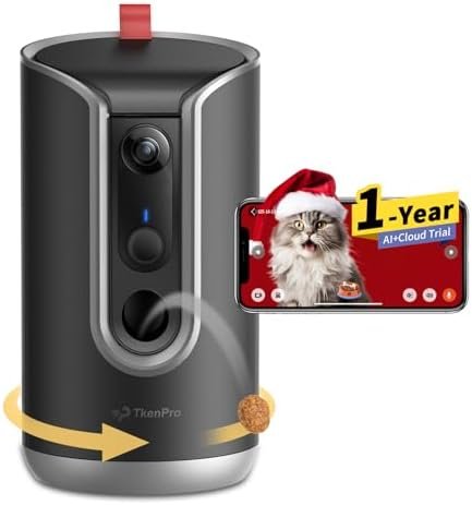Pet Camera Treat Dispenser [1-Year Trial: Cloud + AI — close-up of materials and construction quality