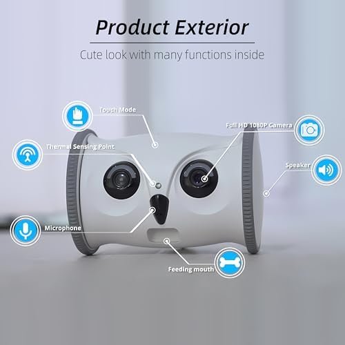 Owl Robot,Pet Camera Treat Dispenser Interactive Toy — lifestyle photo