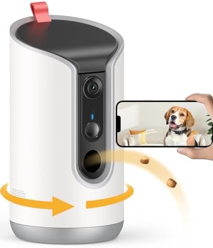 2K Pet Camera Treat Dispenser — close-up of materials and construction quality