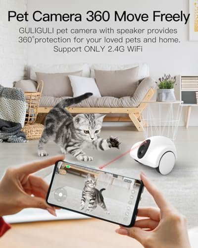 Pet Camera with Phone App — shown in a real home setting for scale