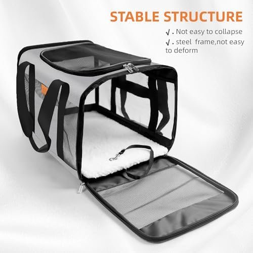 YUNIQUE Soft-Sided Cat & Dog Carrier for Pets Up to 15 — texture and fabric close-up