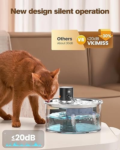 Wireless Cat Water Fountain Cordless: Battery Operated — texture and fabric close-up