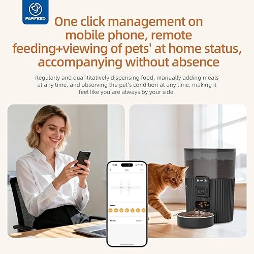 PAPIFEED Automatic Cat Feeder with Camera with 84 — texture and fabric close-up