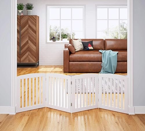 PAWLAND Wooden Freestanding Foldable Pet Gate for Dogs — detail view