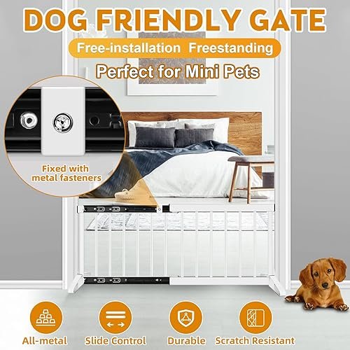 White Metal Dog Gate for Small Dogs — alternate angle