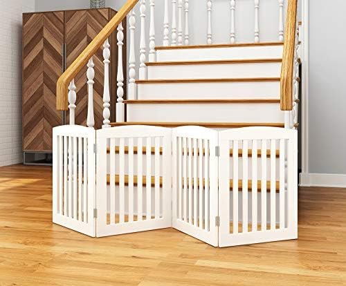 PAWLAND Wooden Freestanding Foldable Pet Gate for Dogs — alternate color or size variant on Amazon