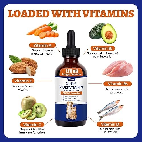 Wellix 4.06 FL oz 24-in-1 Liquid Multivitamin, Pet — lifestyle photo