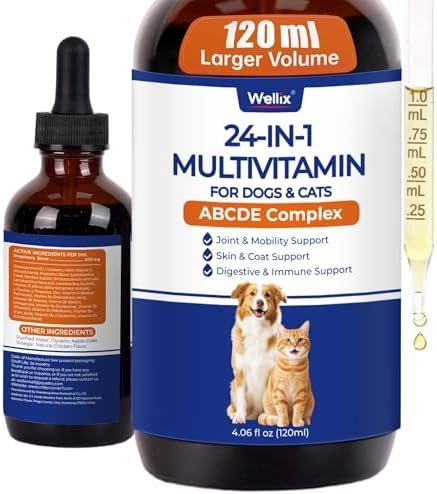 Wellix 4.06 FL oz 24-in-1 Liquid Multivitamin, Pet — packaging and what arrives in the box