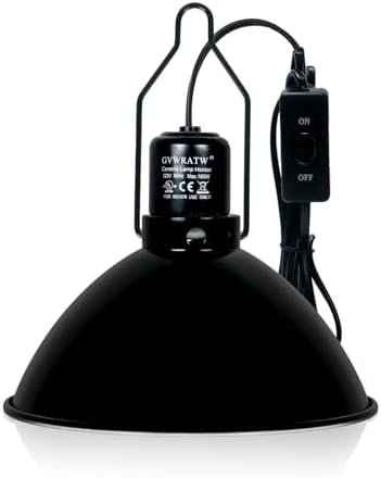 Zilla Pet Reptile Premium Heat Lamp Reflector Dome — side view showing full product dimensions