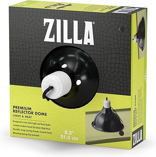 Zilla Pet Reptile Premium Heat Lamp Reflector Dome — close-up of materials and construction quality