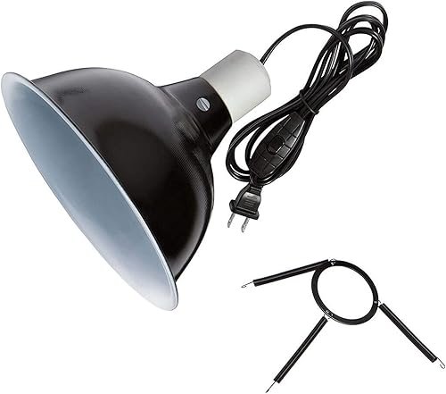 Zilla Pet Reptile Premium Heat Lamp Reflector Dome — shown in a real home setting for scale